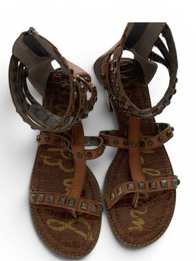 Sam Edelman Brown Studded Gladiator Sandals - Women
